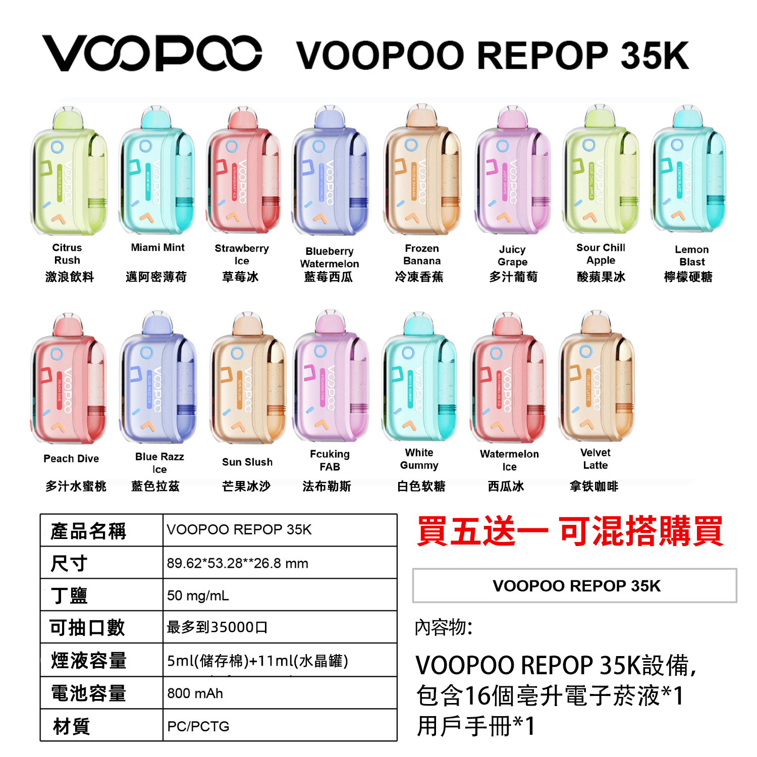 VOOPOO-REPOP-35K.jpg 35000口續航王 VOOPOO REPOP與RELX 20ml防漏油電子菸 深度對比評測:圖片 1